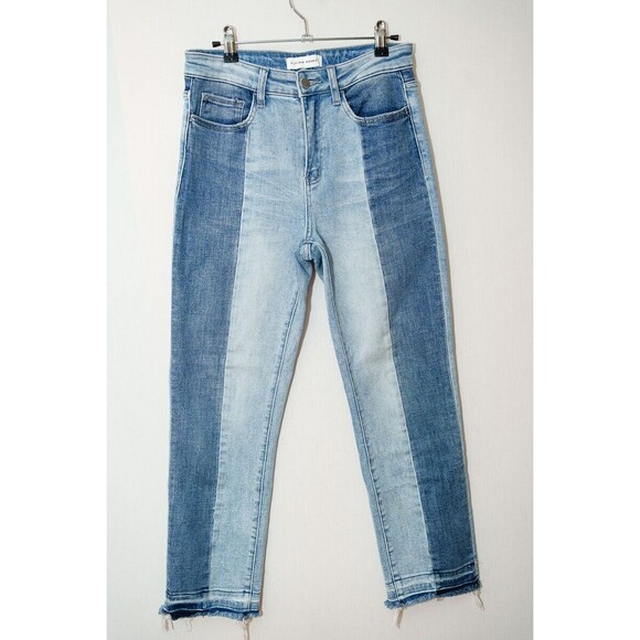 Flying Monkey Super High Rise Color Block Straight Jeans Women F4411 28w - Picture 1 of 10